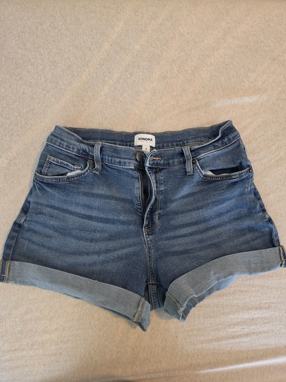 Sonoma Medium Wash Rolled-Hem Jean Shorts